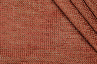Scalamandre Cubic Woven Chenille Upholstery Fabric in Brick