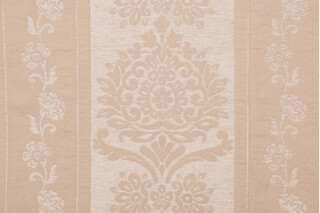 Grey Watkins Ravenna Chenille Damask Upholstery Fabric in Beige