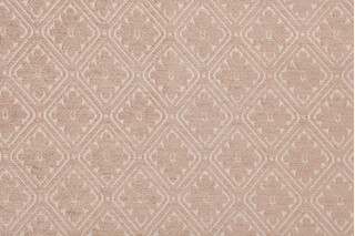 Scalamandre Quatrefoil Chenille Damask Upholstery Fabric in Birch