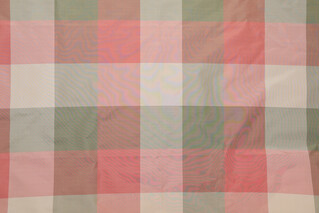 Scalamandre Majorca Plaid Silk Decorator Fabric in Multi Coral