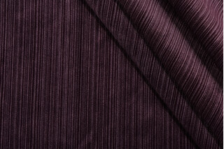Striato Velvet Upholstery Fabric in Eggplant