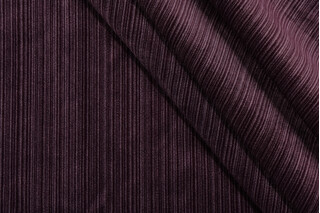 Striato Velvet Upholstery Fabric in Eggplant