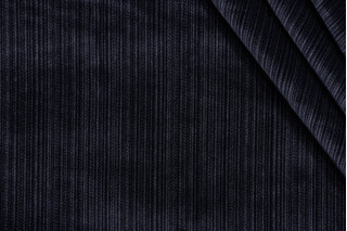 Striato Velvet Upholstery Fabric in Midnight Blue