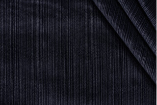 Striato Velvet Upholstery Fabric in Midnight Blue