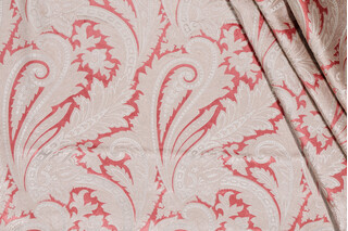 Maggiore Printed Velvet Decorator Fabric in Coral