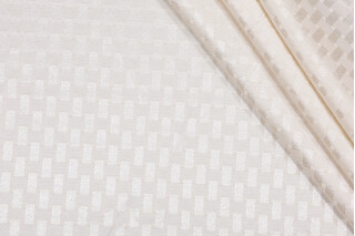 Checkers Jacquard Drapery Fabric in Ivory