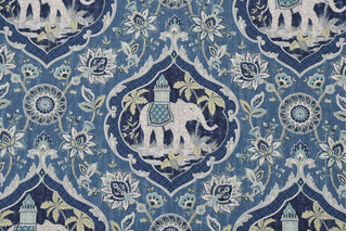 Mill Creek Sanaya Printed Cotton Drapery Fabric in Denim