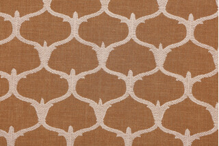 Grenelle Embroidered Drapery Fabric in Amber