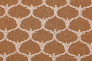 Grenelle Embroidered Drapery Fabric in Amber
