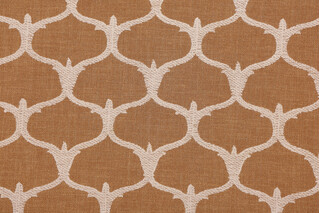 Grenelle Embroidered Drapery Fabric in Amber