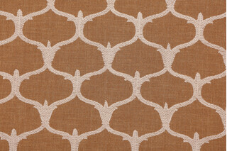Grenelle Embroidered Drapery Fabric in Amber
