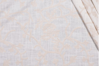 Whistler Semi-Sheer Embroidered Drapery Fabric in Snowflake