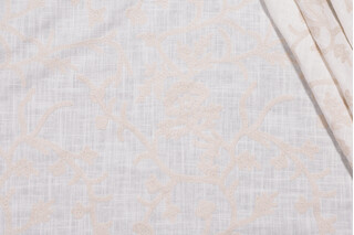 Whistler Semi-Sheer Embroidered Drapery Fabric in Snowflake