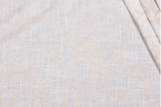 Whistler Semi-Sheer Embroidered Drapery Fabric in Snowflake