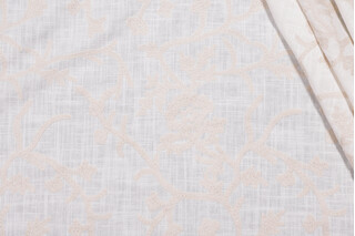Whistler Semi-Sheer Embroidered Drapery Fabric in Snowflake