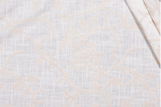 Whistler Semi-Sheer Embroidered Drapery Fabric in Snowflake