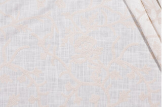 Whistler Semi-Sheer Embroidered Drapery Fabric in Snowflake