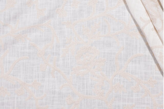 Whistler Semi-Sheer Embroidered Drapery Fabric in Snowflake