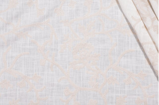 Whistler Semi-Sheer Embroidered Drapery Fabric in Snowflake