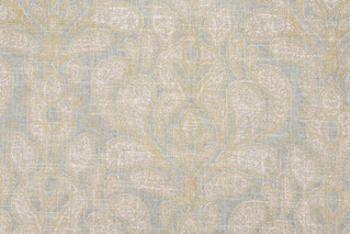 Richloom Trousseau Printed Linen Blend Drapery Fabric in Mist