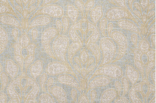 Richloom Trousseau Printed Linen Blend Drapery Fabric in Mist