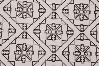 San Lucia Embroidered Drapery Fabric in Dark Chocolate