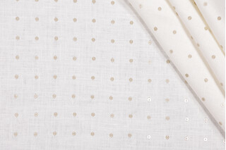 Sequin Linen Embroidered Drapery Fabric in Shimmer