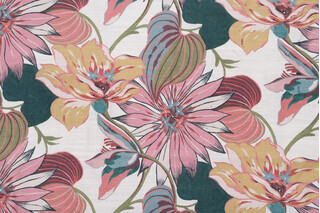 Richloom Azalea Printed Cotton Blend Drapery Fabric in Cerise