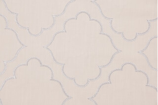Elegance Embroidered Drapery Fabric in Ivory