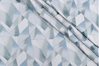 PK Lifestyles Prism Embroidered Drapery Fabric in Aquamarine