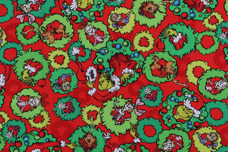 Robert Kaufman How The Grinch Stole Christmas Collection ADED-22566-223 Printed Cotton Craft Fabric in Holiday