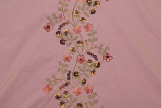 Scalamandre Sybele Embroidered Silk Drapery Fabric in Antique Rose