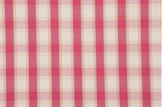 Fonthill Lucille Check Woven Cotton Decorator Fabric in Red Multi