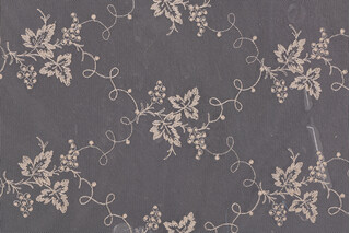 Scalamandre Julien Embroidered Sheer Lace Drapery Fabric in Beurre Beige