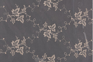 Scalamandre Julien Embroidered Sheer Lace Drapery Fabric in Beurre Beige