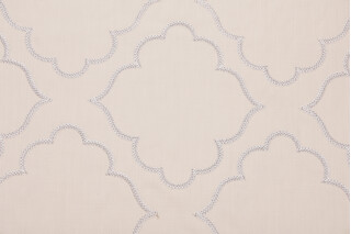 Elegance Embroidered Drapery Fabric in Ivory