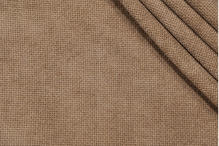 Basketweave Woven Chenille Upholstery Fabric in Mushroom