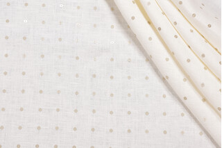 Sequin Linen Embroidered Drapery Fabric in Shimmer