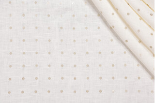 Sequin Linen Embroidered Drapery Fabric in Shimmer
