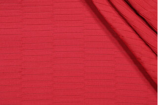 Bella Dura Lewitt Pleated Polyolefin Outdoor Fabric in Cranberry