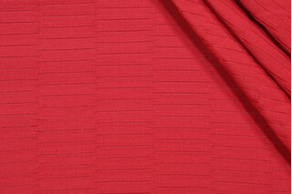 Bella Dura Lewitt Pleated Polyolefin Outdoor Fabric in Cranberry