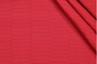 Bella Dura Lewitt Pleated Polyolefin Outdoor Fabric in Cranberry