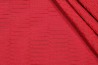1 Yard Bella Dura Lewitt Pleated Polyolefin Outdoor Fabric in Cranberry