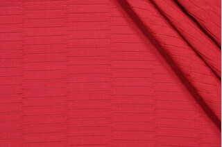 Bella Dura Lewitt Pleated Polyolefin Outdoor Fabric in Cranberry