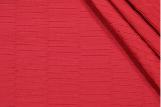 Bella Dura Lewitt Pleated Polyolefin Outdoor Fabric in Cranberry