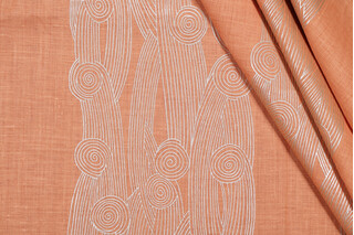 Lelievre Paris Glyphe Printed Linen Drapery Fabric in Papaye