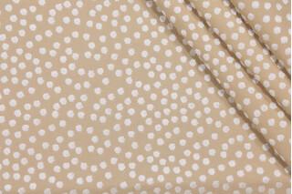 Fonthill Dotty Velvet Upholstery Fabric in Eggshell/Toast