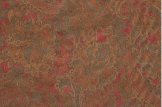 Scalamandre Printed Velvet Upholstery Fabric in Brown/Multi 