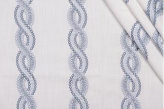 Swavelle/Mill Creek Conceptualizer Embroidered Drapery Fabric in Cornflower 