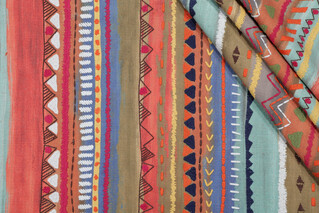 TFA Classic Charm Printed & Embroidered Drapery Fabric in Fiesta 